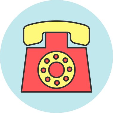 Web Kullanımı için İş Telefon Simgesi, Vektör İllüstrasyonu