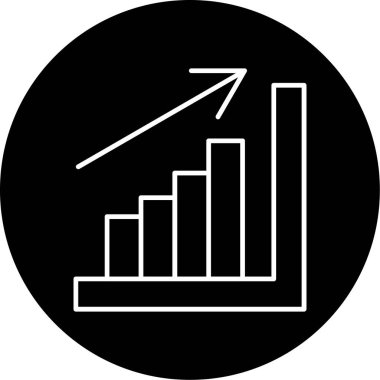 Web Kullanımı için Grafik Çubuğu Simgesi, Vektör İllüstrasyonu