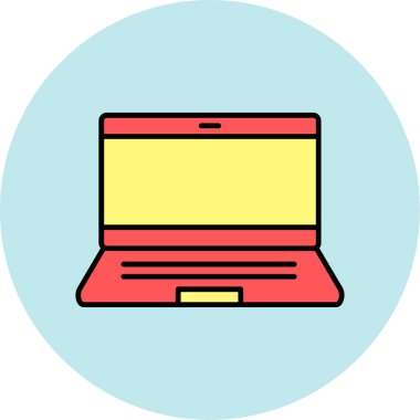 Web Kullanımı için dizüstü bilgisayar simgesi, Vektör İllüstrasyonu