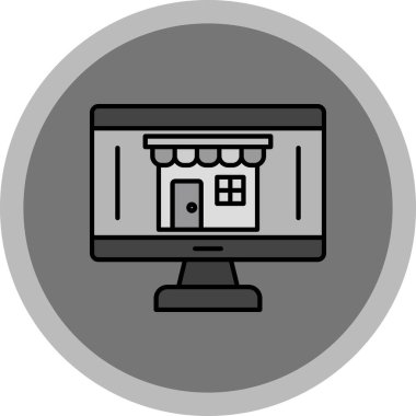 Web Kullanımı için Çevrimiçi Depolama Simgesi, Vektör İllüstrasyonu