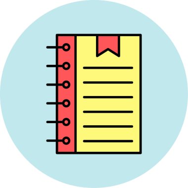 Web Kullanımı için Not Defteri Simgesi, Vektör İllüstrasyonu