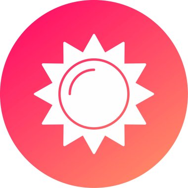 Web Kullanımı için Güneş Simgesi, Vektör İllüstrasyonu