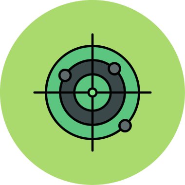 Web Kullanımı için Radar Simgesi, Vektör İllüstrasyonu