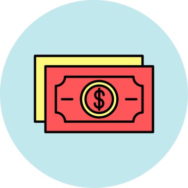 Web Kullanımı için Para Simgesi, Vektör İllüstrasyonu