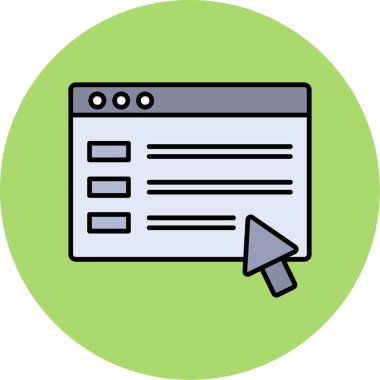 Web Kullanımı için Tarayıcı Simgesi, Vektör İllüstrasyonu