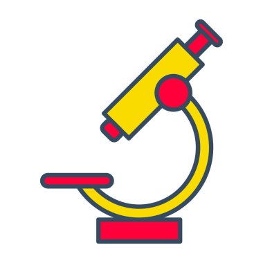 Web Kullanımı için Mikroskop Simgesi, Vektör İllüstrasyonu