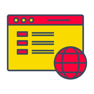 Web Kullanımı için Web Sayfası Simgesi, Vektör İllüstrasyonu