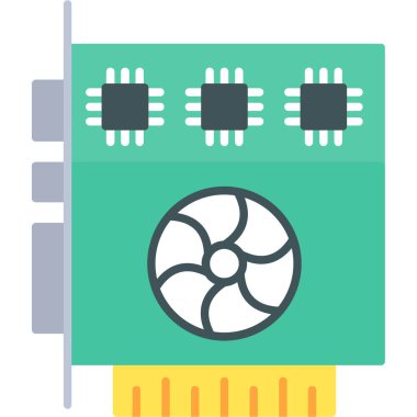 Web Kullanımı için Grafik Kart Simgesi, Vektör İllüstrasyonu