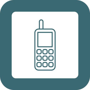 Web Kullanımı için Eski Cep Telefonu Simgesi, Vektör İllüstrasyonu