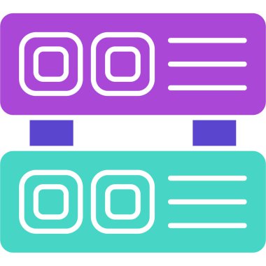 Web Kullanımı için Sunucu Simgesi, Vektör İllüstrasyonu