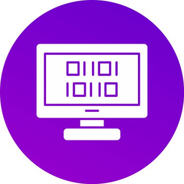 Web Kullanımı için İkili Kod Simgesi, Vektör İllüstrasyonu