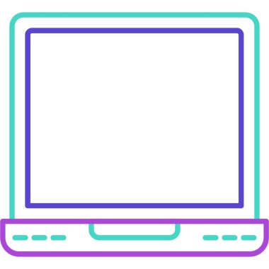 Web Kullanımı için dizüstü bilgisayar simgesi, Vektör İllüstrasyonu