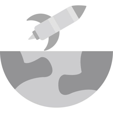 Roket Simgesi, Web Kullanımı için Vektör İllüstrasyonu