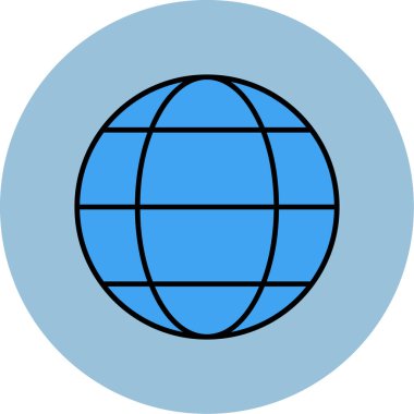 Web Kullanımı için dünya Simgesi, Vektör İllüstrasyonu