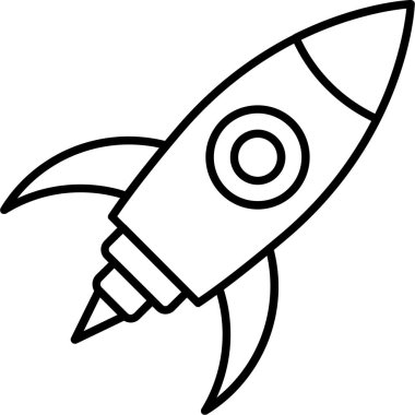 Space Rocket.svg Simgesi, Web Kullanımı için Vektör İllüstrasyonu