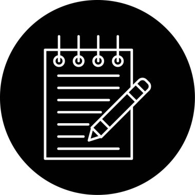 Web Kullanımı için Not Defteri Simgesi, Vektör İllüstrasyonu