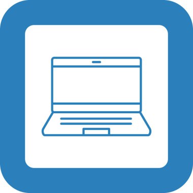 Web Kullanımı için dizüstü bilgisayar simgesi, Vektör İllüstrasyonu