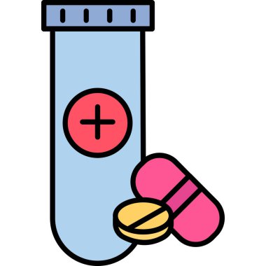 Web kullanımı için İlaç Simgesi, Vektör İllüstrasyonu