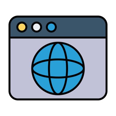 Web Tarayıcı Simgesi, Web Kullanımı için Vektör İllüstrasyonu