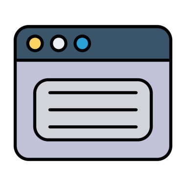 Web Tarayıcı Simgesi, Web Kullanımı için Vektör İllüstrasyonu