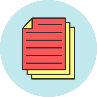 Web Kullanımı için Kağıt Simgesi, Vektör İllüstrasyonu