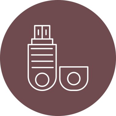 Web Kullanımı için Pendrive Simgesi, Vektör İllüstrasyonu
