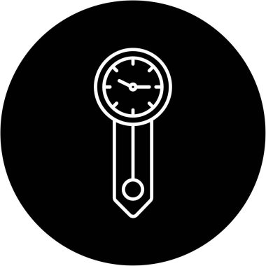 Web Kullanımı için Duvar Saati Simgesi, Vektör İllüstrasyonu