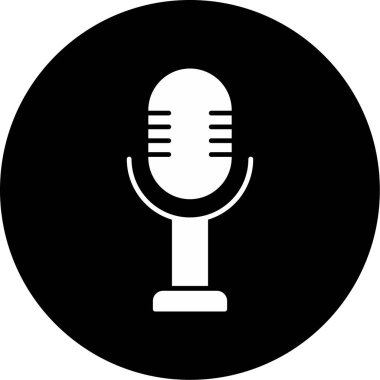 Web Kullanımı için Mikrofon Simgesi, Vektör İllüstrasyonu