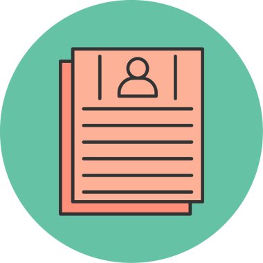 Web Kullanımı için CV Simgesi, Vektör İllüstrasyonu