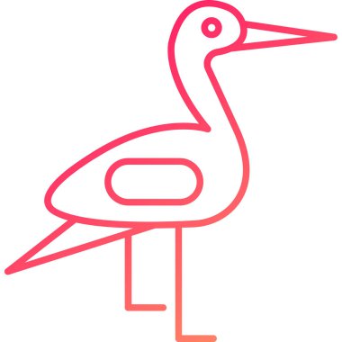 Leylek Simgesi, Web Kullanımı için Vektör İllüstrasyonu