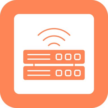 Web Kullanımı için Sunucu Simgesi, Vektör İllüstrasyonu