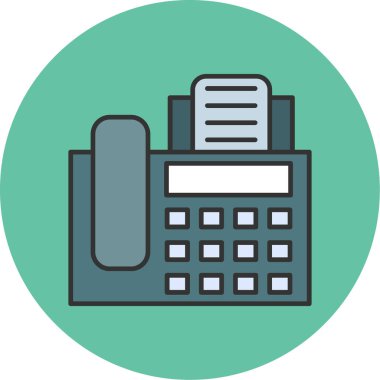 Web kullanımı için Telefon Faks Simgesi, Vektör İllüstrasyonu