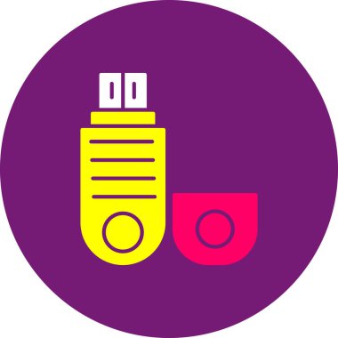 Web Kullanımı için Pendrive Simgesi, Vektör İllüstrasyonu