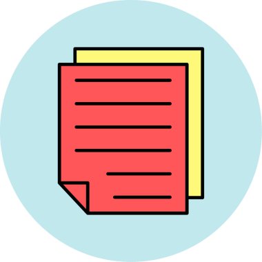 Web Kullanımı için Not Simgesi, Vektör İllüstrasyonu