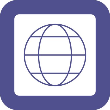 Web Kullanımı için dünya Simgesi, Vektör İllüstrasyonu
