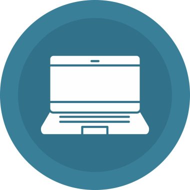 Web Kullanımı için dizüstü bilgisayar simgesi, Vektör İllüstrasyonu