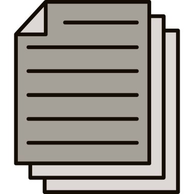 Web Kullanımı için Kağıt Simgesi, Vektör İllüstrasyonu