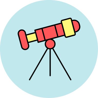 Web Kullanımı için Teleskop Simgesi, Vektör İllüstrasyonu