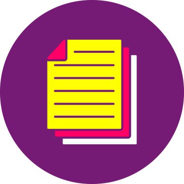 Web Kullanımı için Kağıt Simgesi, Vektör İllüstrasyonu