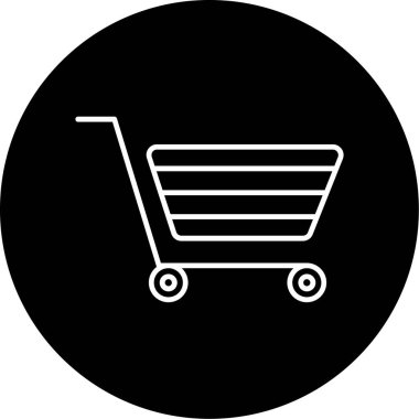 Alışveriş Arabası Simgesi, Web Kullanımı için Vektör İllüstrasyonu