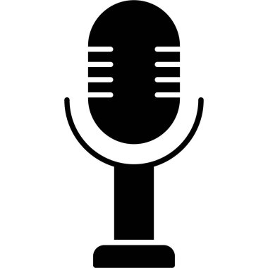 Web Kullanımı için Mikrofon Simgesi, Vektör İllüstrasyonu