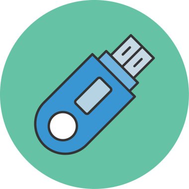 Web kullanımı için Flash Disk Simgesi, Vektör İllüstrasyonu