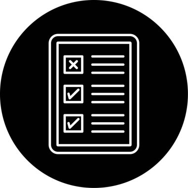 Web Kullanımı için Kontrol Listesi Simgesi, Vektör İllüstrasyonu
