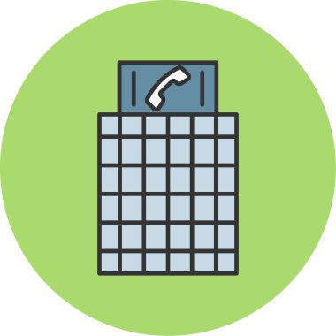 Web Kullanımı için Telefon kulübesi Simgesi, Vektör İllüstrasyonu