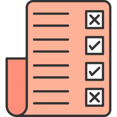 Web kullanımı için Kağıt Listesi Simgesi, Vektör İllüstrasyonu