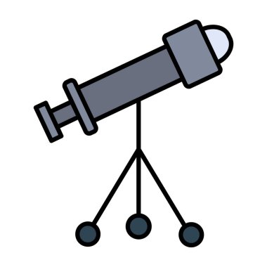 Web Kullanımı için Teleskop Simgesi, Vektör İllüstrasyonu