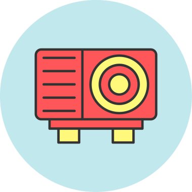 Web Kullanımı için Projektör Simgesi, Vektör İllüstrasyonu