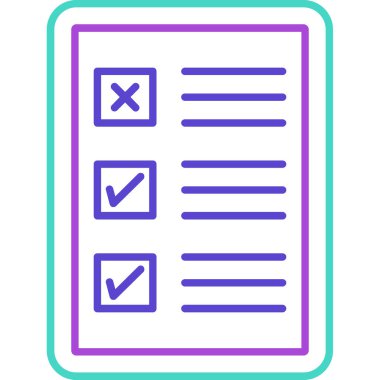 Web Kullanımı için Kontrol Listesi Simgesi, Vektör İllüstrasyonu