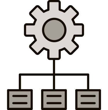 Web Kullanımı için Hiyerarşi Simgesi, Vektör İllüstrasyonu