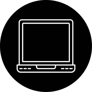 Web Kullanımı için dizüstü bilgisayar simgesi, Vektör İllüstrasyonu